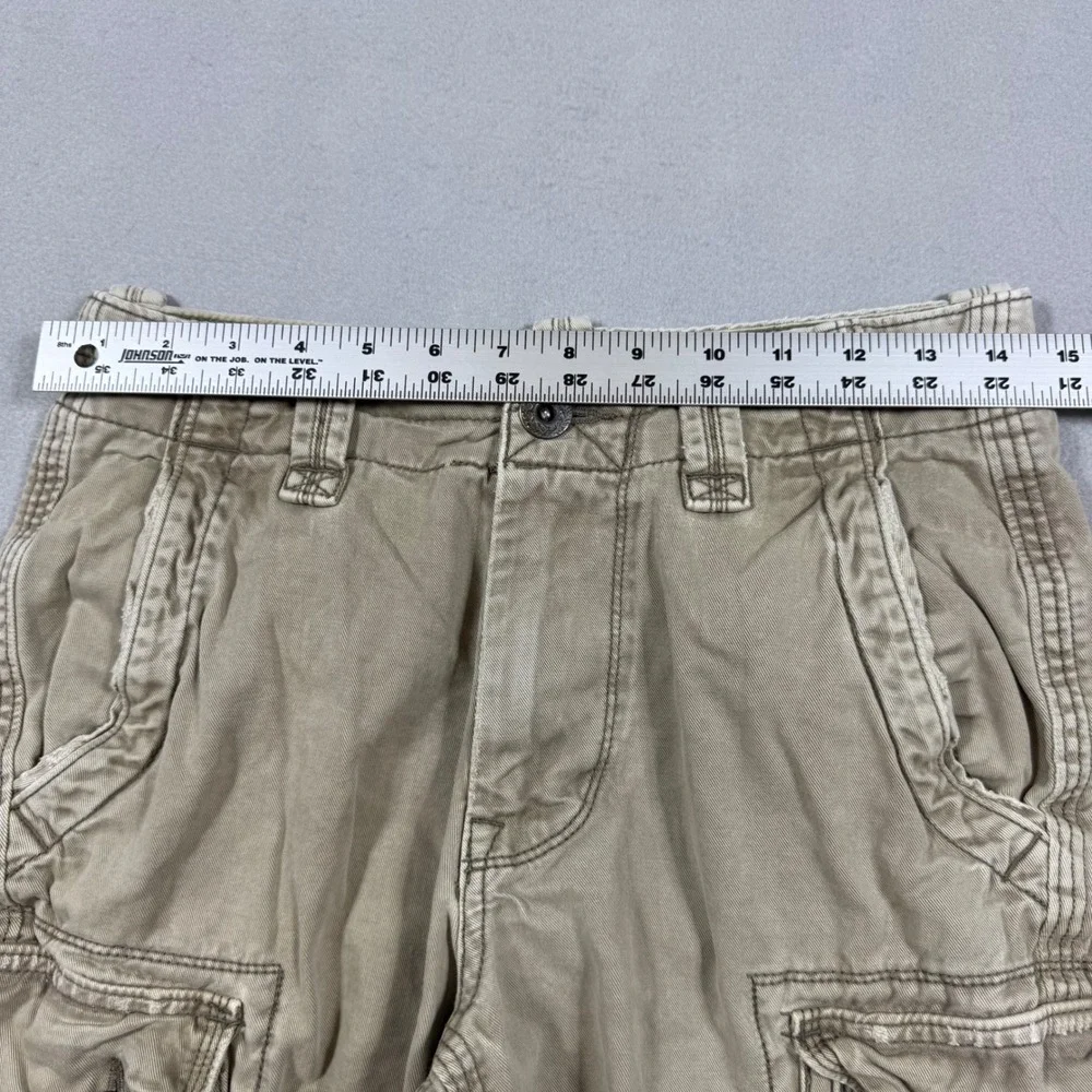 American Eagle Outfitters Mens Khaki Cargo Shorts Classic Length Tan 29W
